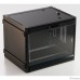 Hyperline TWB-FC-1266-GP-RAL9004 Шкаф настенный 19-дюймовый (19″), 12U, 650x600x600 мм, стеклянная дверь с перфорацией по бокам, ручка с замком, с возможностью установки на ножки, цвет черный RAL 9004