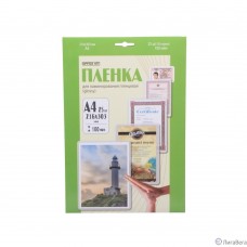Office Kit Пленка Office Kit А4 (100 мик) LPA4100  25 шт./уп глянцевая, Retail pack