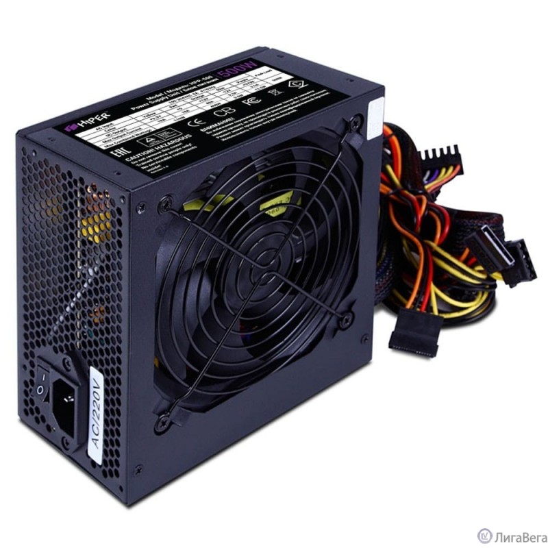 HIPER Блок питания HPP-500 BOX (ATX 2.31, 500W, Active PFC, 120mm fan, черный)  HIPER Блок питания HPP-500 BOX (ATX 2.31, 500W, Active PFC, 120mm fan, черный)