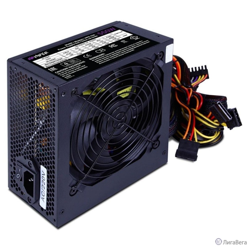 HIPER Блок питания HPB-550 (ATX 2.31, 550W, Active PFC, 80Plus BRONZE, 120mm fan, черный) BOX HIPER Блок питания HPB-550 (ATX 2.31, 550W, Active PFC, 80Plus BRONZE, 120mm fan, черный) BOX