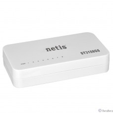 Netis ST3108GS Коммутатор, неуправляемый, 8-портовый гигабитный 10/100/1000 Мбит/с, настольный, пластиковый корпус