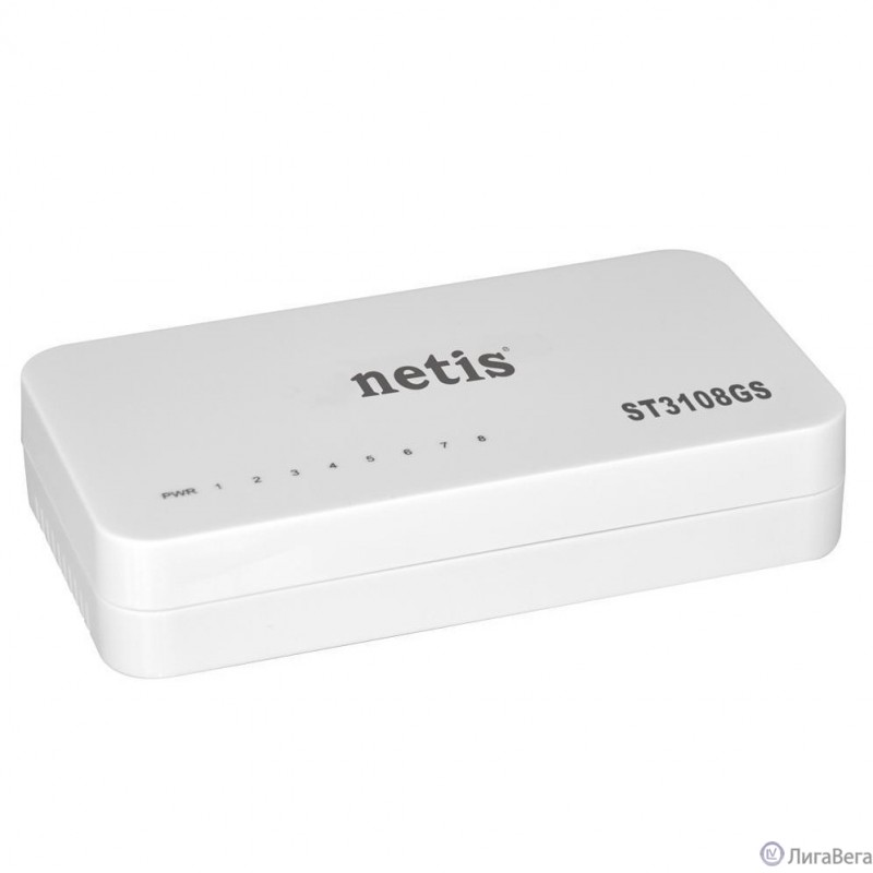 Netis ST3108GS Коммутатор, неуправляемый, 8-портовый гигабитный 10/100/1000 Мбит/с, настольный, пластиковый корпус Netis ST3108GS Коммутатор, неуправляемый, 8-портовый гигабитный 10/100/1000 Мбит/с, настольный, пластиковый корпус