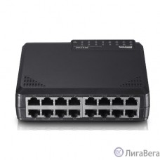 Netis ST3116P Коммутатор, неуправляемый 16-портовый 10/100 Мбит/с, 16 порта RJ45 10/100 Мбит/с, настольный, пластиковый корпус