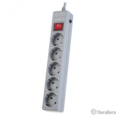 Perfeo Сетевой фильтр ″POWER+″,PF_A4661 (3,0м, 5 розеток, серый (PF-PP-5/3,0-G))
