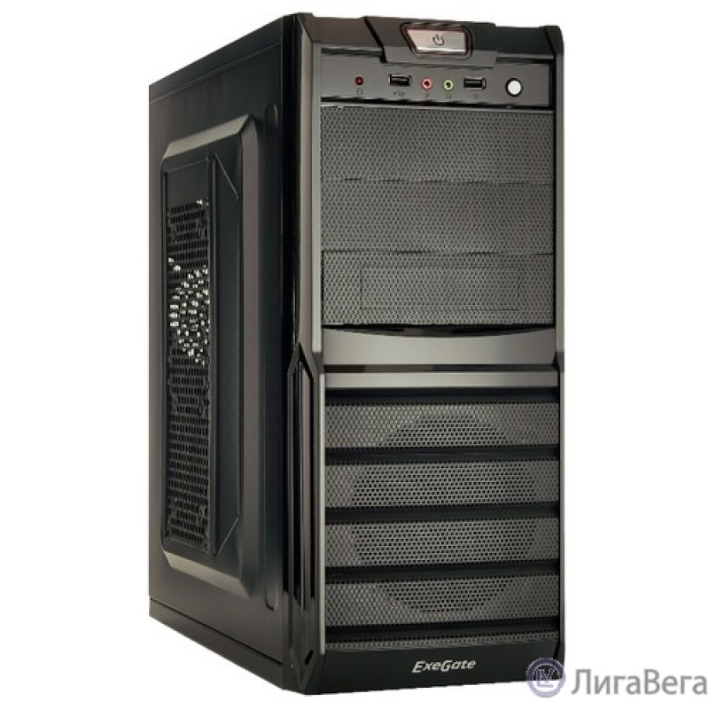 Exegate EX278402RUS Корпус Miditower Exegate XP-329S Black, ATX, , 2*USB, Audio