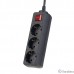 Perfeo Сетевой удлинитель с кнопкой ″POWERMATE″, PF_A4676 (1,8м, 3 розетки, черный (PF-PM-3/1,8-B))