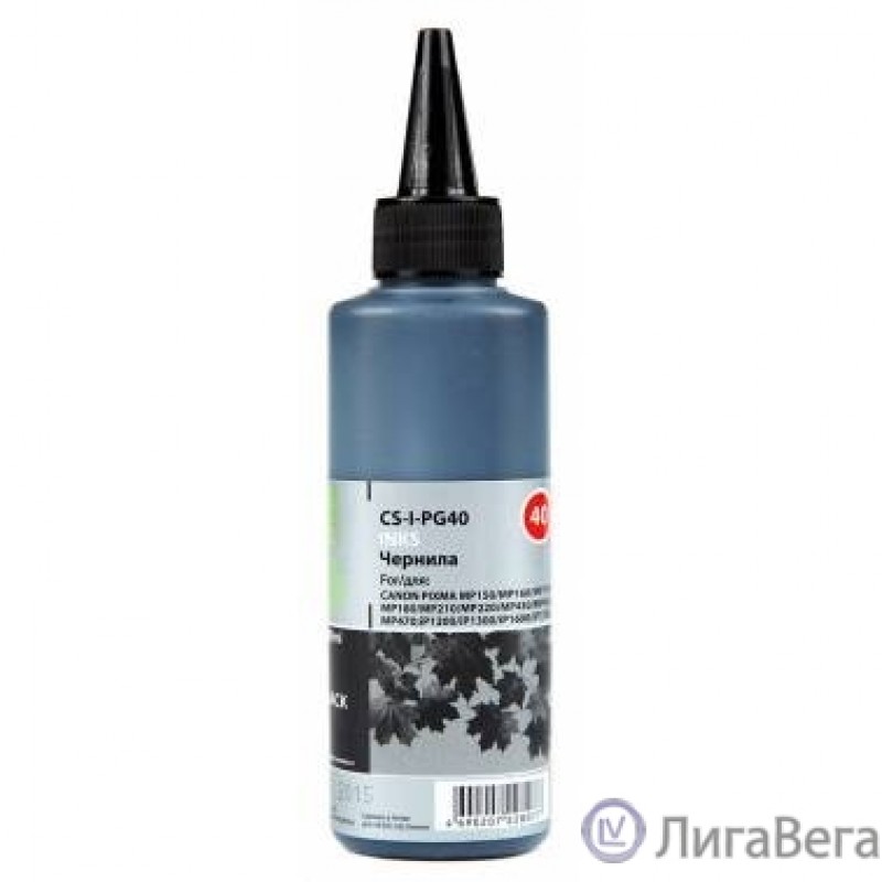 Cactus PG-40 Чернила для Canon Pixma MP150/MP160/MP170/MP180/MP210/MP220, чёрный, 100 мл.