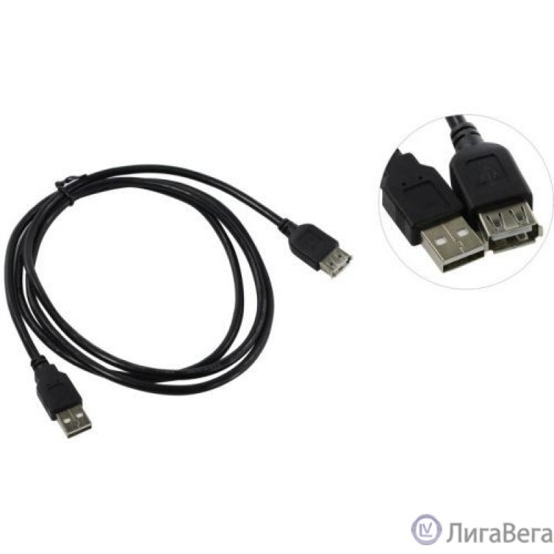 TELECOM Кабель удлинительный USB2.0 Af> 1,5 м черный 