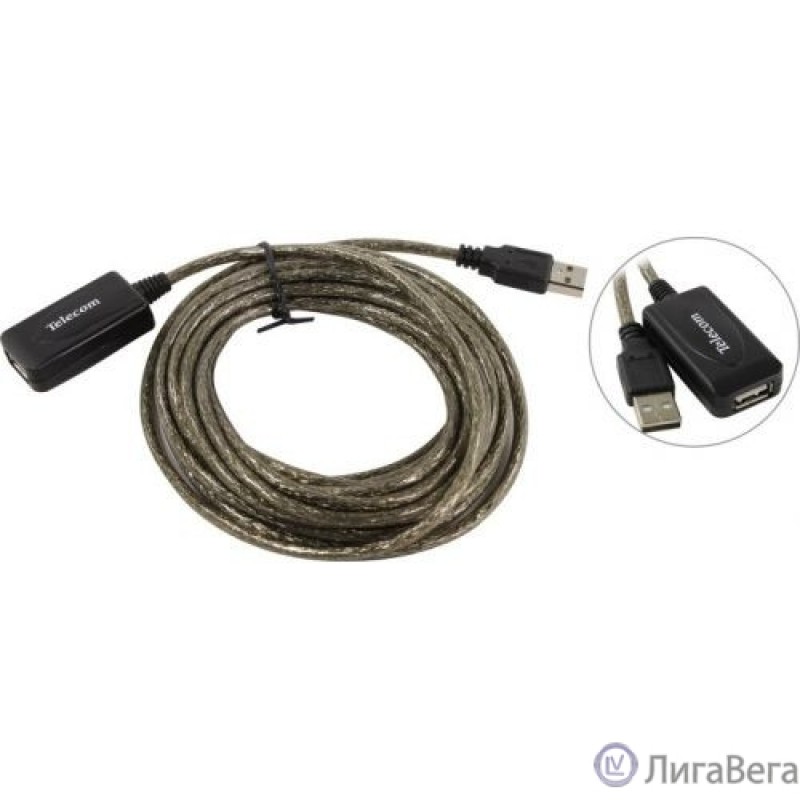 Telecom Кабель USB2.0-repeater, удлинительный активный Af> 5м  Telecom Кабель USB2.0-repeater, удлинительный активный Af> 5м
