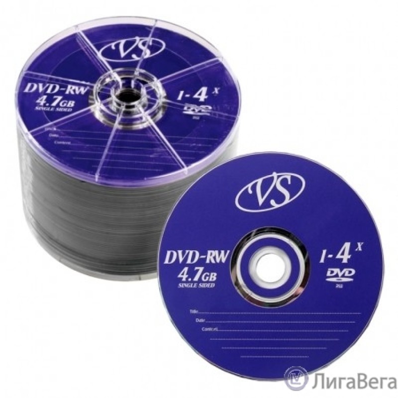 Диски VS DVD-RW 4,7 GB 4x Bulk/50 (620724) Диски VS DVD-RW 4,7 GB 4x Bulk/50 (620724)