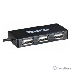 Buro BU-HUB4-U2.0-Slim Разветвитель USB 2.0 4порт. черный (389734)