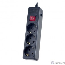 Perfeo Сетевой фильтр ″POWER+″,PF_A4666 (3м, 3 розетки, черный (PF-PP-3/3,0-B))