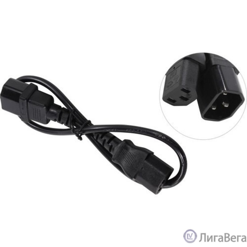 Exegate EP280619RUS Кабель монитор - компьютер (UPS->устройство) ExeGate Power EC-0,5P (IEC 320 С13->С14) VDE-250V-3*0.5mm2-медь, черный, 0.5м.