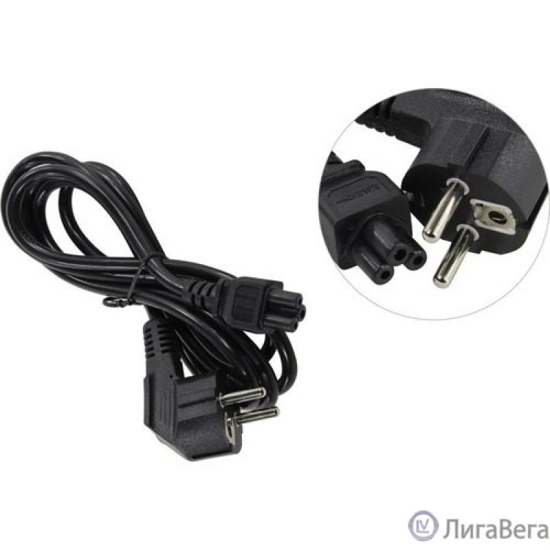 Exegate ES281010RUS Кабель питания ноутбуков ExeGate Special PC5-1,8S (Евровилка Schuko->С5) 3*0.75mm2, ССА, черный, 1.8м.