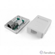 Hyperline SB1-1-8P8C-C5e-SH-WH Розетка компьютерная RJ-45(8P8C), категория 5e, экранированная, одинарная, внешняя, Dual IDC
