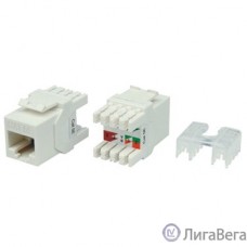 Hyperline KJ8-8P8C-C5e-180-WH Вставка Keystone Jack RJ-45(8P8C), категория 5e, тип 180 градусов, белая