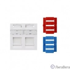 Hyperline SIP3-2K-M45-45 Вставка 45x45 (аналог Mosaic) для 2х модулей Keystone Jack, со шторками