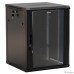 Hyperline TWB-0966-SR-RAL9004 шкаф настенный 19-дюймовый (19″), 9U, 500x600x600 мм, металлическая передняя дверь с замком, две боковые панели, цвет черный (RAL 9004) (разобранный)