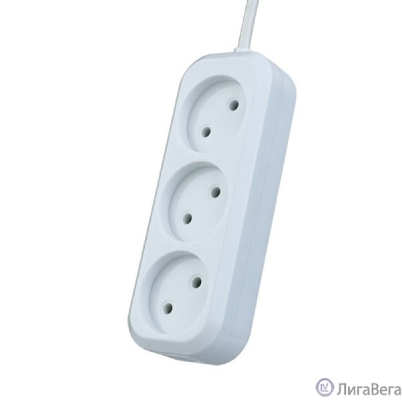 Perfeo Сетевой удлинитель без заземления ″RU POWER″, PF_B4062 (3,0м, 3 розетки, белый (Р16-012))