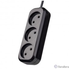 Perfeo Сетевой удлинитель без заземления ″RU POWER″, PF_B4066  (3,0м, 3 розетки, чёрный (Р16-012))