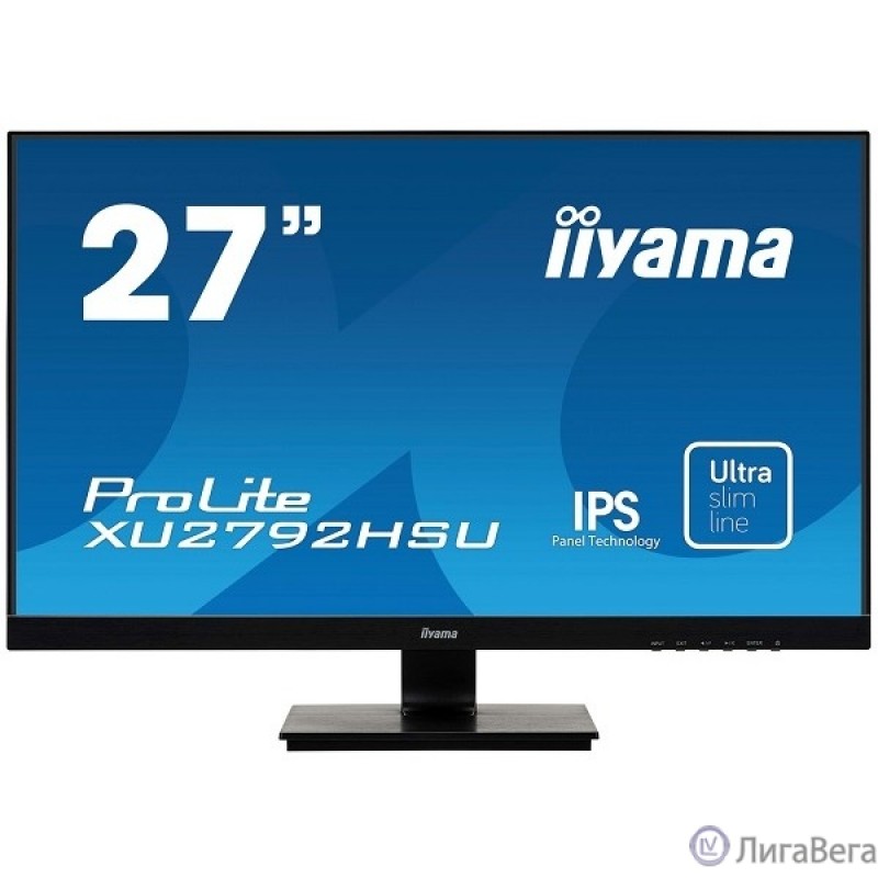 LCD IIYAMA 27″ XU2792HSU-B1 черный {IPS 1920x1080 75Hz 4ms 250cd 1000:1 8bit(6bit+FRC) 178/178 D-Sub HDMI2.0 DisplayPort1.2 2xUSB2.0 VESA 2x2W AudioOut}