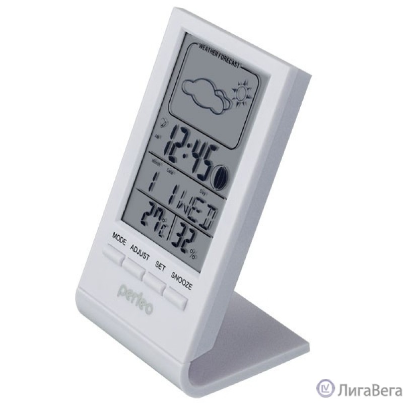 Perfeo Часы-метеостанция ″Angle″, белый, (PF-S2092) время, температура, влажность, дата