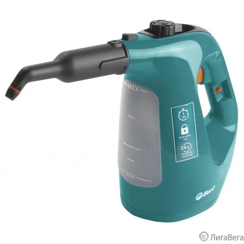 Bort Пароочиститель BDR-1500-RR {Мощность 1500 Вт;Температура пара 133 °С; Емкость бачка 350 мл;Размер 300x125x245 мм; 2,02 (2,02) кг; 34 x 14 x 28; гарантия 2 г} [93410747]