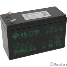 B.B. Battery АКБ BC 7.2-12  (12V 7,2Ah  ДхШхВ 151x65x100 мм, масса 2,2 кг)  клеммы F2