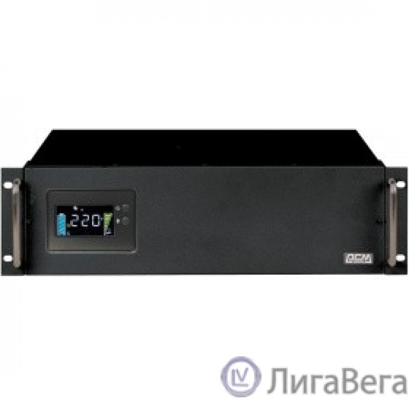 PowerCom King Pro RM KIN-2200AP LCD (3U) ИБП {Line-Interactive, 2200VA/1760W, Rack, 6х С13, Serial+USB, SmartSlot, RS-232} (1152608)