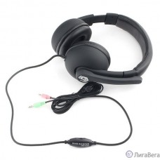 Gembird MHS-G220, код ″Printbar″, черный, soft touch,регулировка громкости, каб 2м