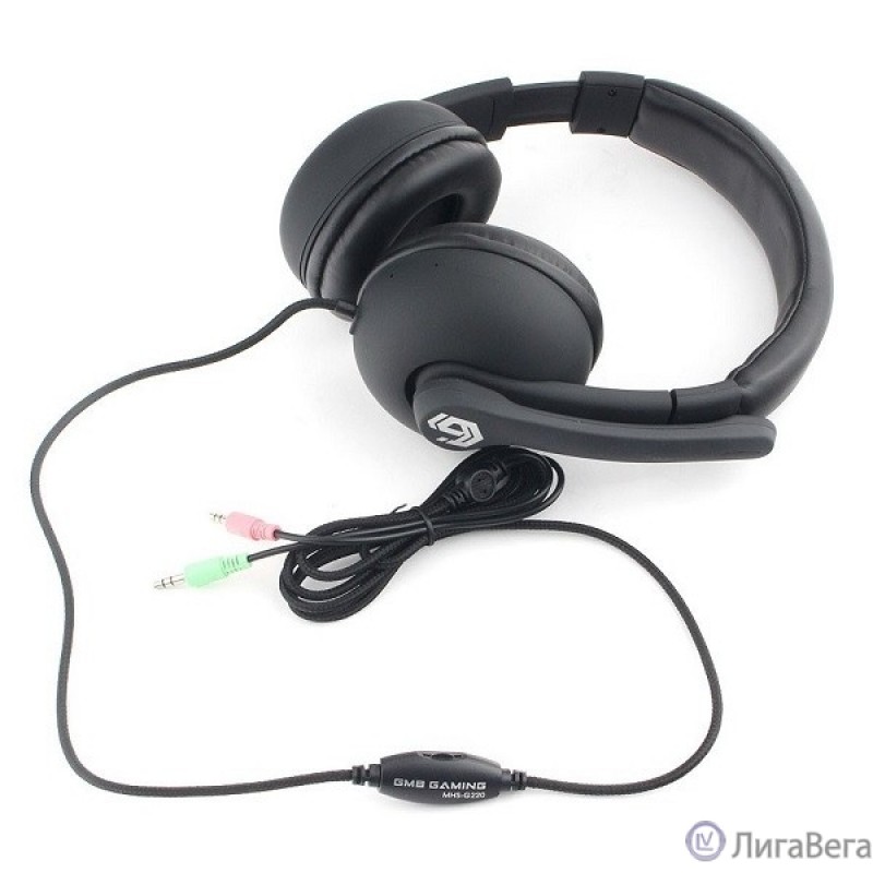 Gembird MHS-G220, код ″Printbar″, черный, soft touch,регулировка громкости, каб 2м Gembird MHS-G220, код ″Printbar″, черный, soft touch,регулировка громкости, каб 2м