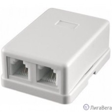 Gembird TA-102 Розетка телефонная RJ-11 (6P4C) внешняя 2 порта, белая
