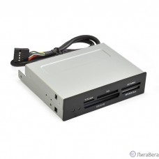 Exegate EX283581RUS Картридер USB2.0 ExeGate  3.5″, мультиформатный: CF/SD/MMC/MS/MS Duo/MS pro/T flash, черный, металл