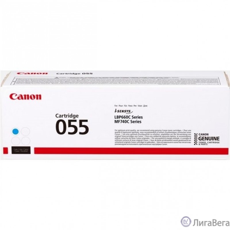 Canon 055 C Тонер-картридж для Canon LBP66x/MF74x,  (2100 стр.), голубой