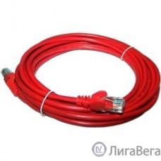 Патч-корд TWT UTP кат.5e, с заливными колпачками, 5.0 м, красный