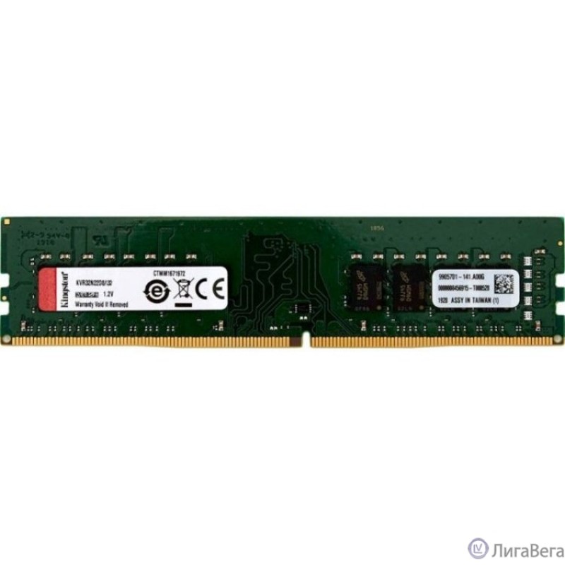 Kingston DDR4 DIMM 32GB KVR32N22D8/32 PC4-25600, 3200MHz, CL22 Kingston DDR4 DIMM 32GB KVR32N22D8/32 PC4-25600, 3200MHz, CL22