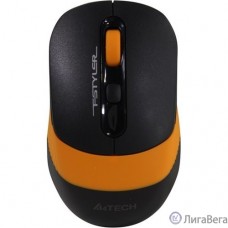 A-4Tech Мышь Fstyler FG10 черный/оранжевый оптическая (2000dpi) беспроводная USB [1147568]