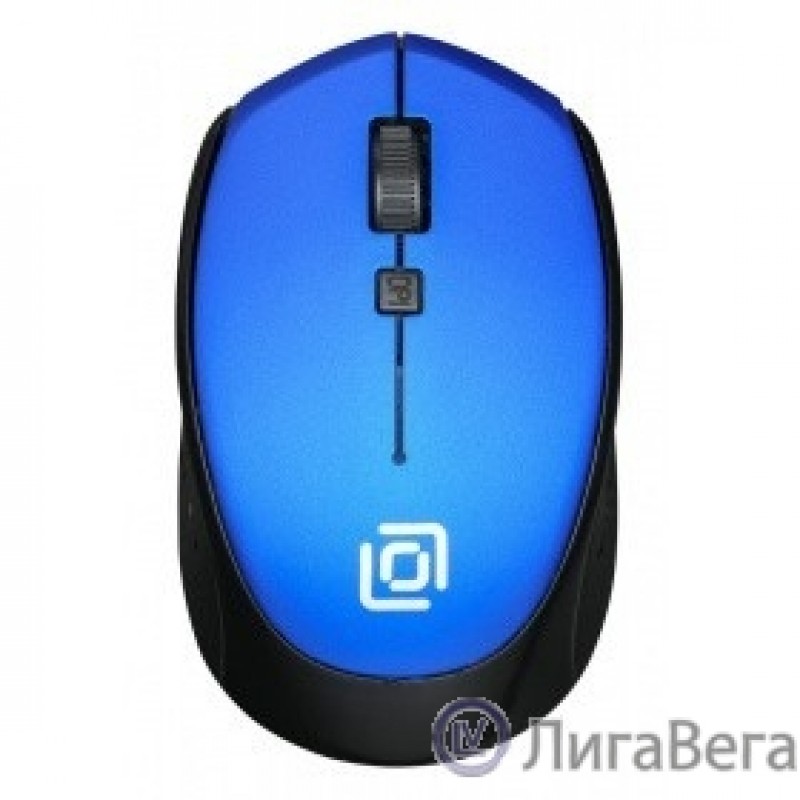 Мышь Oklick 488MW синий/черный оптическая (1600dpi) беспроводная USB (3but) (1196569)