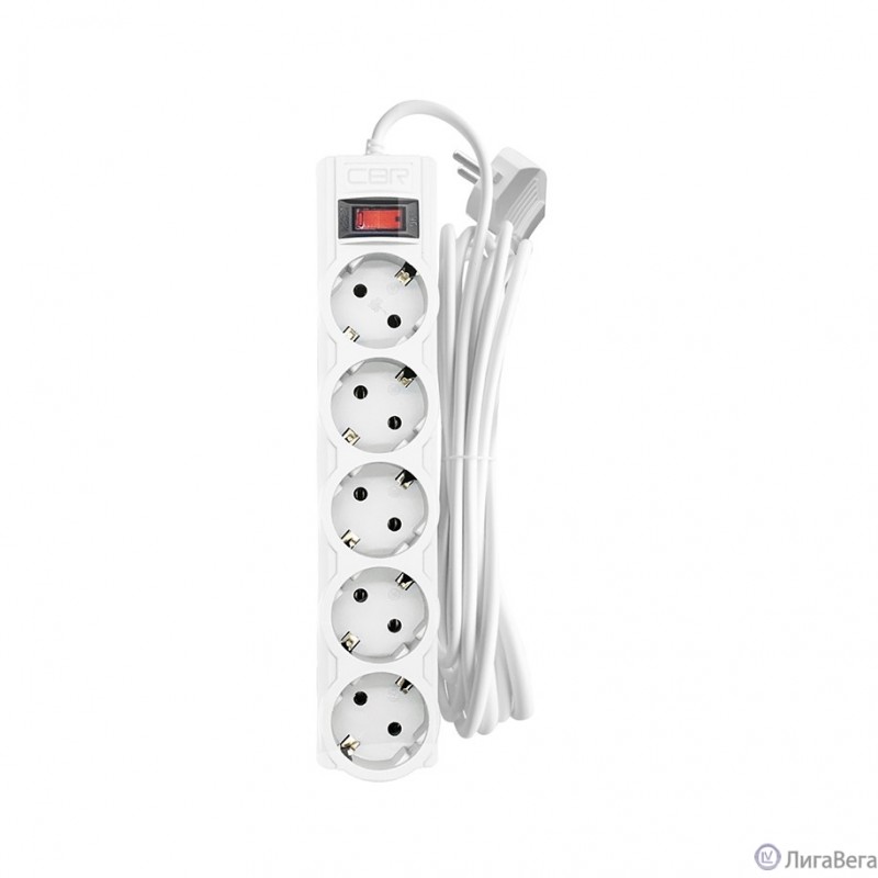 CBR Сетевой фильтр CSF 2505-1.8 White PC, 5 евророзеток, длина кабеля 1,8 метра, цвет белый (пакет) CBR Сетевой фильтр CSF 2505-1.8 White PC, 5 евророзеток, длина кабеля 1,8 метра, цвет белый (пакет)