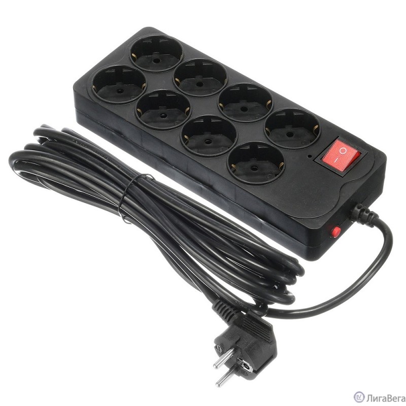 BURO Сетевой фильтр 8 розеток (800SH-5-B),5м, черный коробка {1180915} BURO Сетевой фильтр 8 розеток (800SH-5-B),5м, черный коробка {1180915}