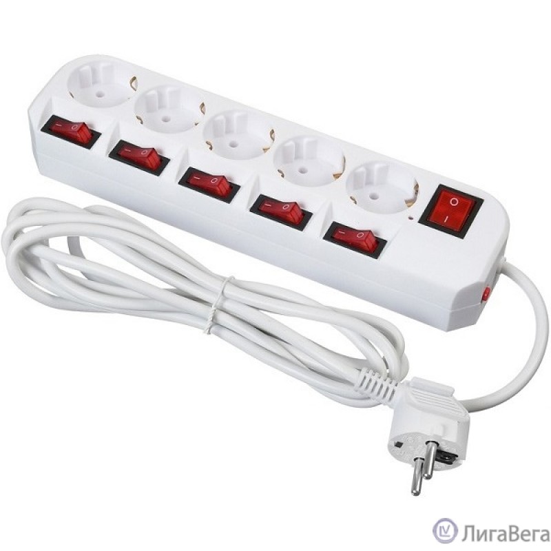 BURO Сетевой фильтр 5 розеток (500SH-3-SW-W) 3м, белый коробка {1159729} BURO Сетевой фильтр 5 розеток (500SH-3-SW-W) 3м, белый коробка {1159729}
