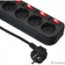 BURO Сетевой фильтр 5 розеток (500SH-3-SW-B) 3м, черный коробка {1159726}