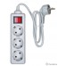 BURO Сетевой фильтр 3 розетки (300SL-1-G), 1м, серый (пакет ПЭ) {1087164}