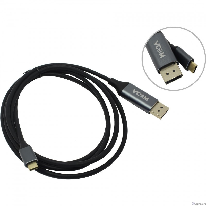 VCOM CU422MC-1.8M Кабель-адаптер USB 3.1 Type-Cm --> DP(m) 4K@60Hz, 1.8m , Aluminium Shell,VCOM  