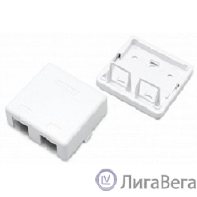 Hyperline SBB3-2-WH Корпус настенной розетки для установки 2-х вставок типа Keystone Jack, белый