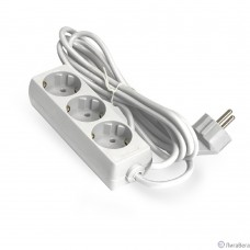 Exegate EX285806RUS Удлинитель ExeGate ECE-3-3W (3 евророзетки с заземлением, 3м, белый)