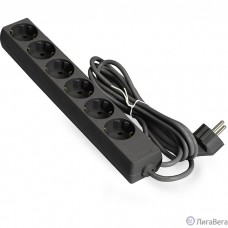 Exegate EX285831RUS Удлинитель ExeGate ECE-6-3B (6 евророзетки с заземлением, 3м, черный)