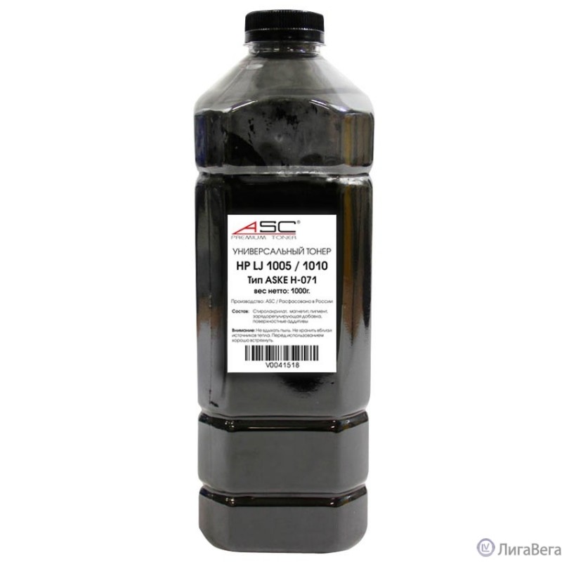 ASC Тонер универсальный для HP LJ 1005/1010 (Тип ASKE H-071), Bk, 1 кг, канистра ASC Тонер универсальный для HP LJ 1005/1010 (Тип ASKE H-071), Bk, 1 кг, канистра