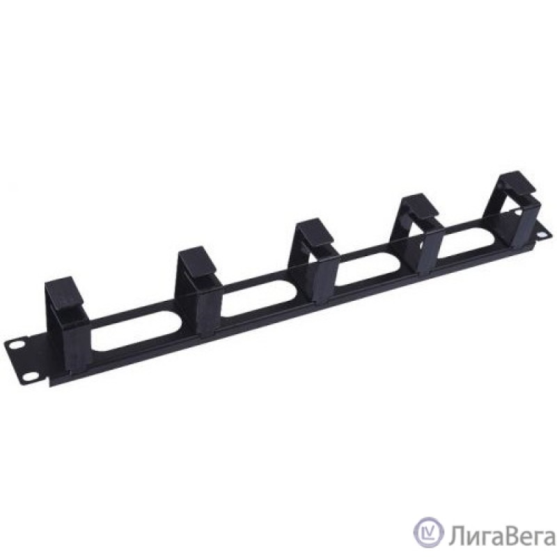 5bites Панель-органайзер кабеля CM-102B 5КОЛЕЦ для сетевых шкафов / 1U / 19″ / BLACK