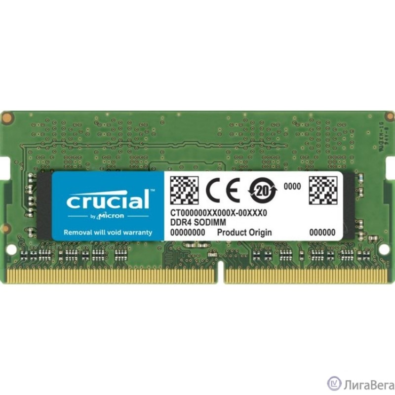 Crucial DDR4 SODIMM 32GB CT32G4SFD832A PC4-25600, 3200MHz  Crucial DDR4 SODIMM 32GB CT32G4SFD832A PC4-25600, 3200MHz